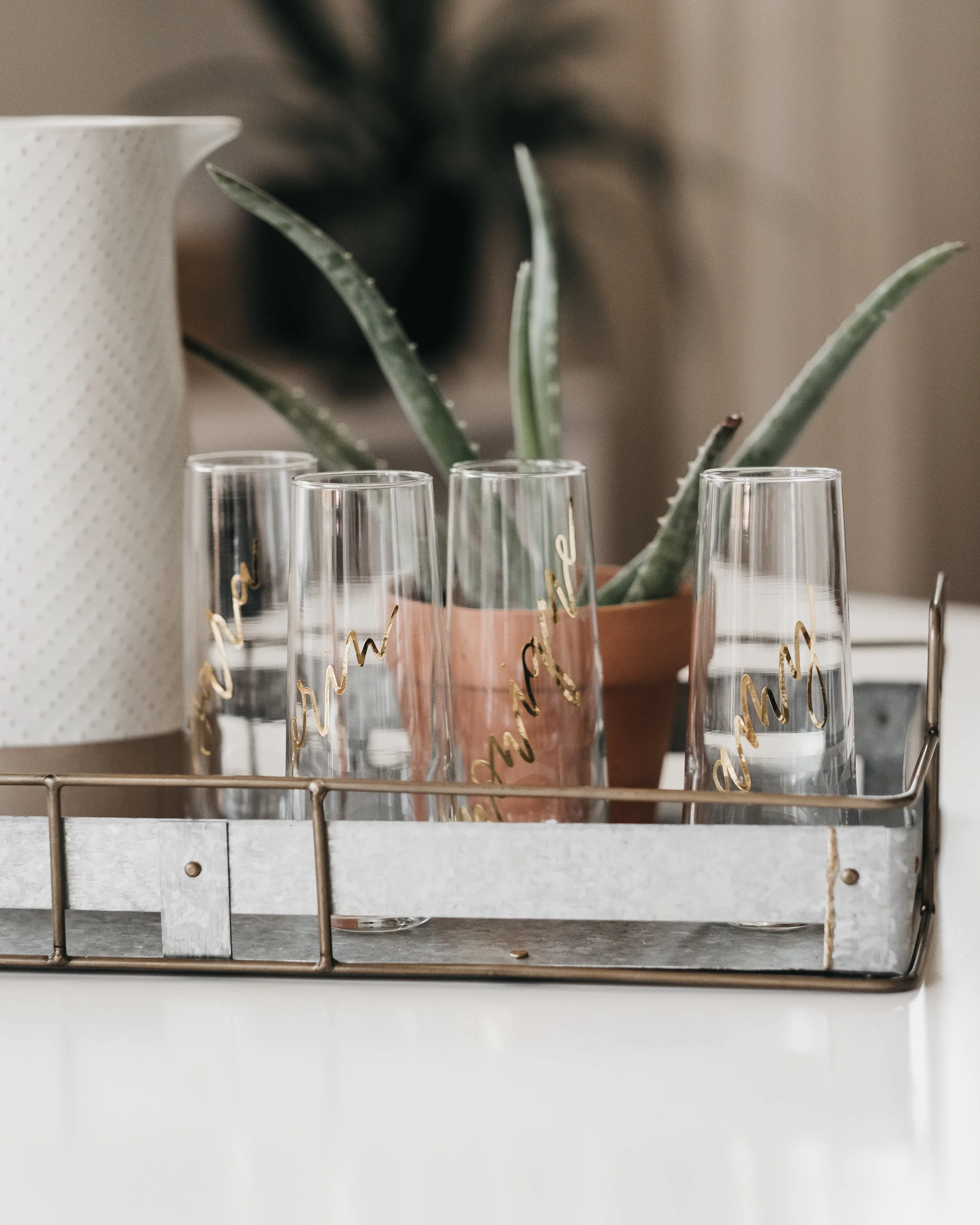 Gold Personalized Champagne Flutes