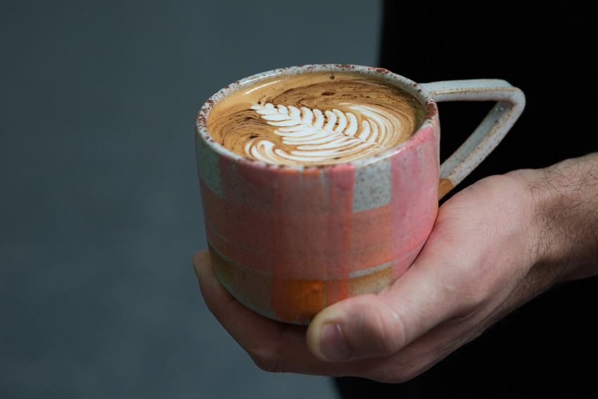 Fine cappuccino latte art by Stan Bicknell