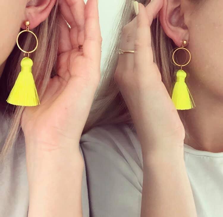 Makena Neon Tassel Earrings