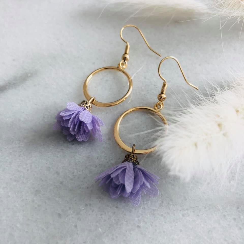 Purple Fabric Tassel Drop