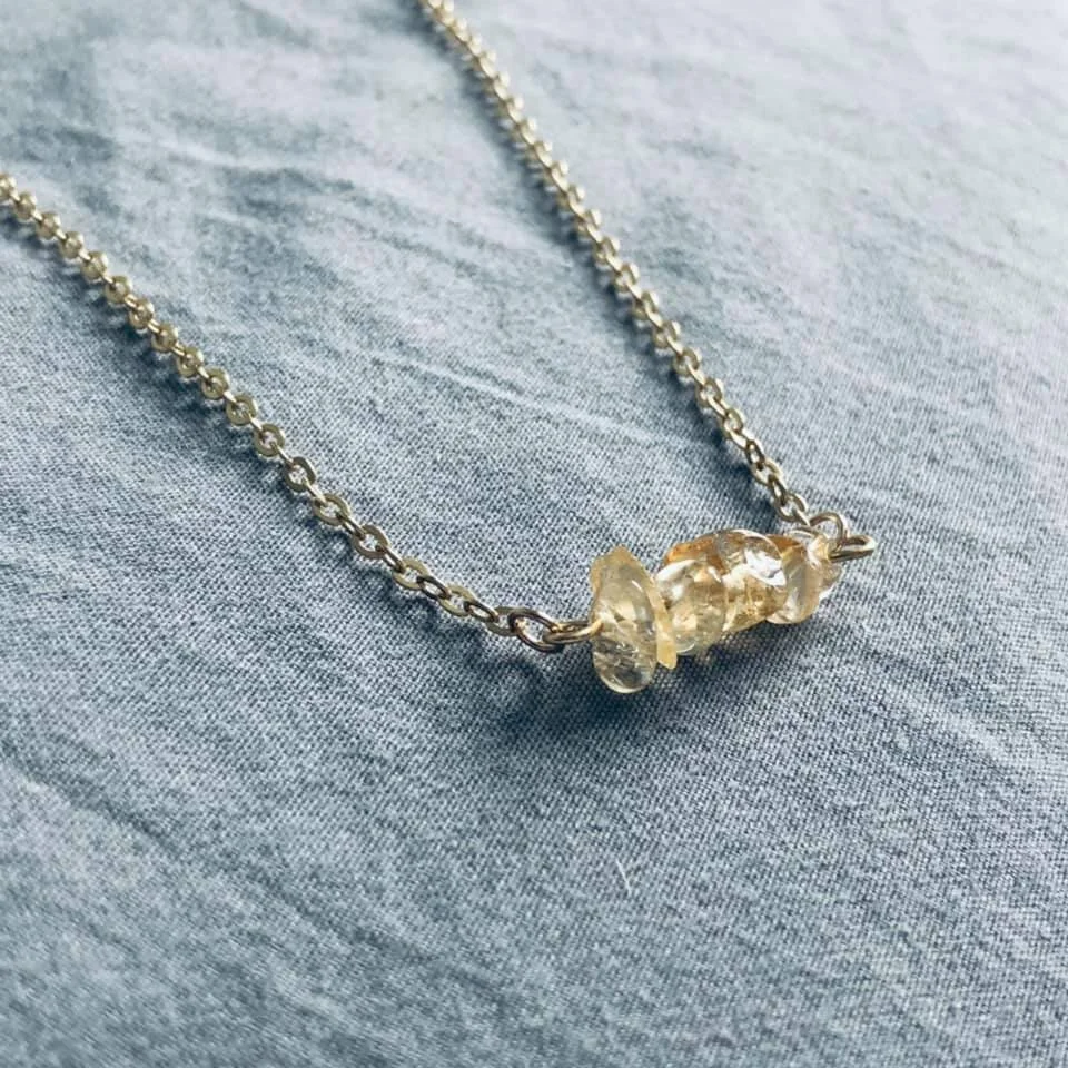 Citrine Bar Necklace
