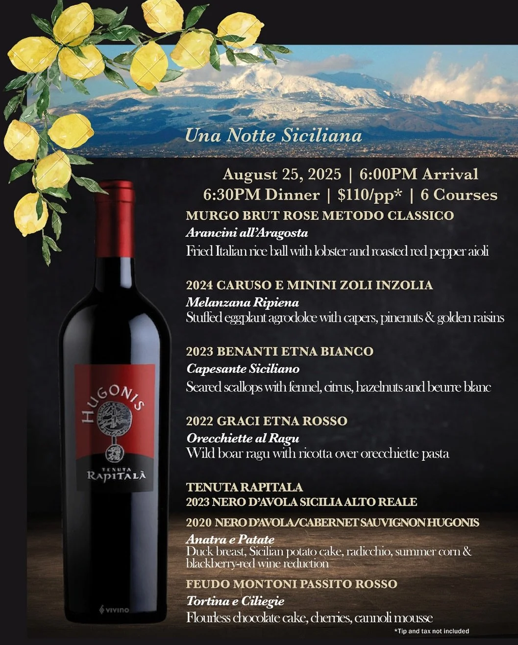 #pastapane x #sicilianwinedinner 

Monday, August 25th 2025🇮🇹 
You know what time it is! 🍇 

Una Notte Siciliana is upon us - a night where people come together, sip special Sicilian wines and pair them with the best food there is! 

Get your tick