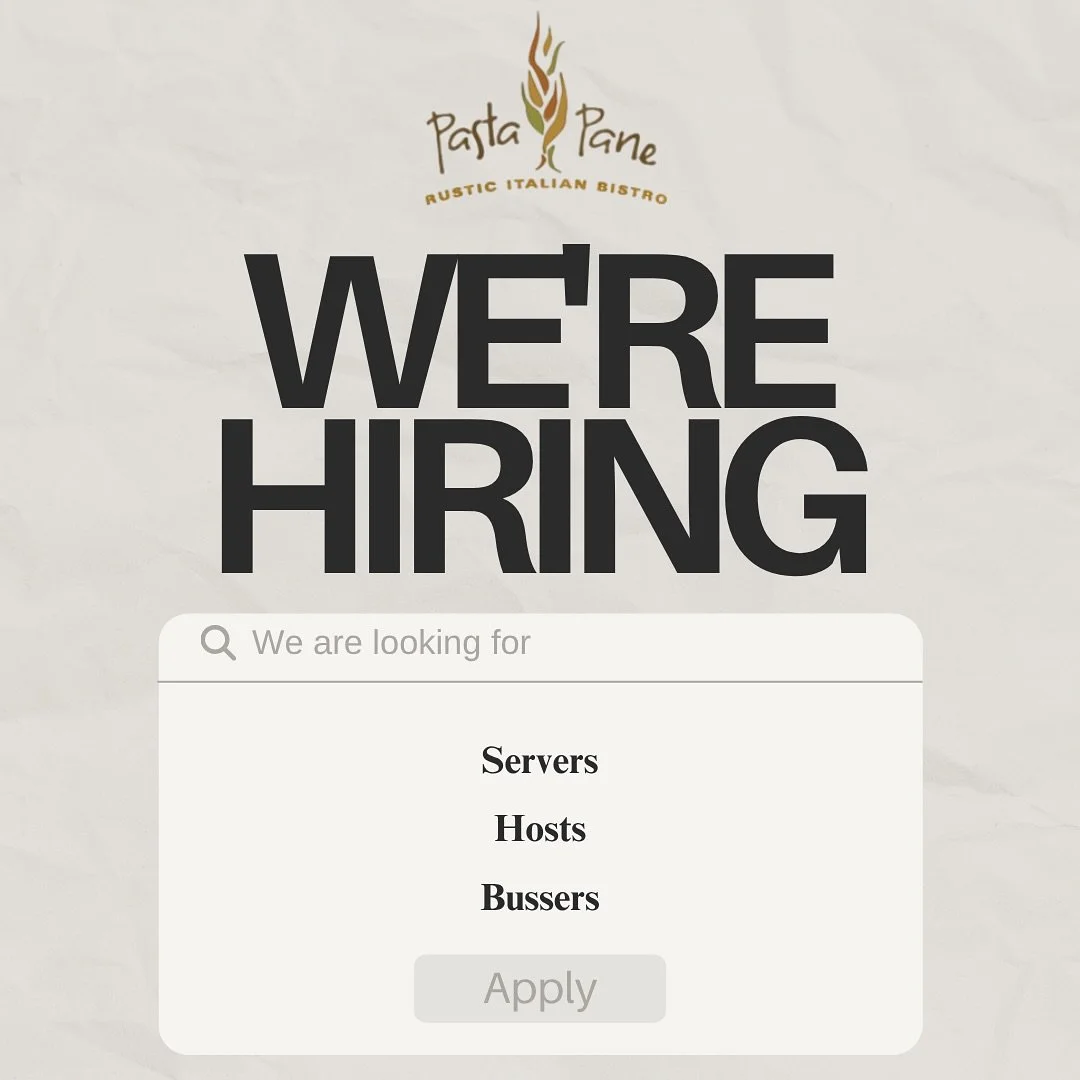 #pastapane 
We&rsquo;re hiring FOH staff! 
Fill out an application online 😊 

#cliftonpark #discoversaratoga #y#upstateny