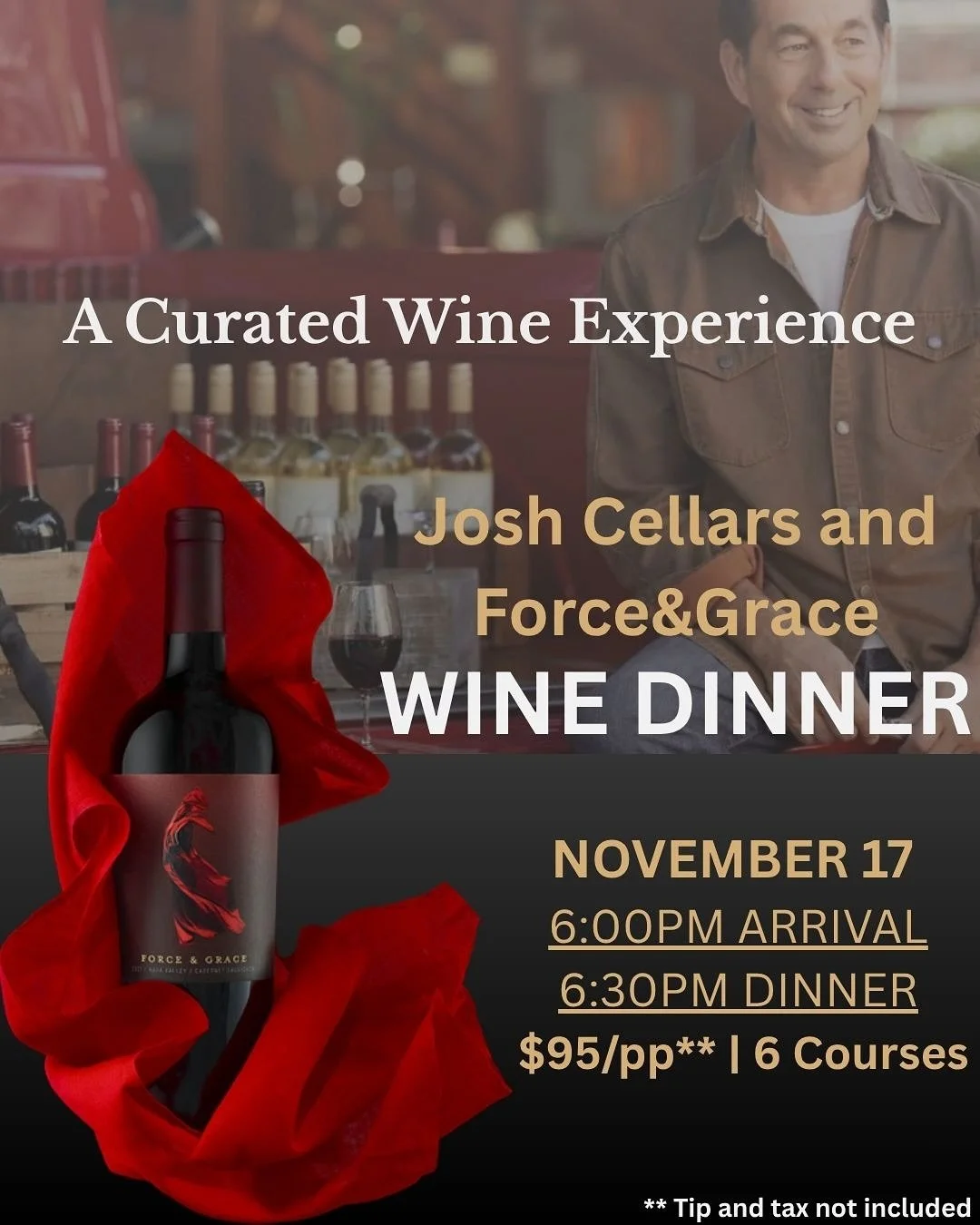 #pastapane x #joshcellars 

TICKETS IN BIO 🎟️

📅 Monday, November 17 ✨
Join us for an unforgettable evening celebrating the bold and balanced flavors of Josh Cellars Wines and Force&amp;Grace perfectly paired with six chef-inspired courses. 🍷

#Wi