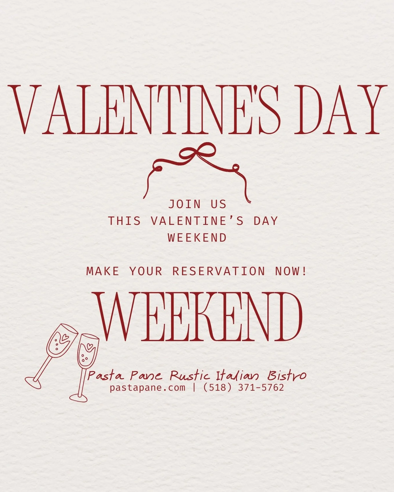 Valentine&rsquo;s Day is amazing&hellip; but let&rsquo;s be real, it&rsquo;s also the busiest night of the year 😅❤️ Skip the chaos and celebrate love the smart way. 

Date night idea: 
Valentine&rsquo;s Day Eve or the day after!
Same great specials.