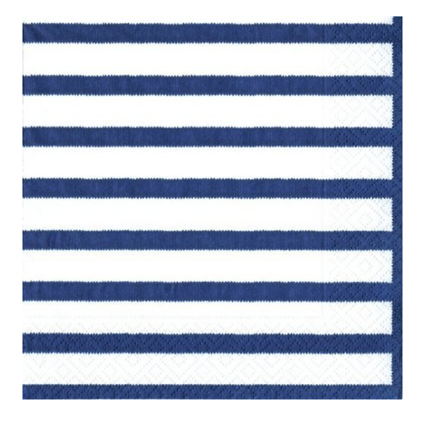 4th of July Party Supplies Paper Napkins Cocktail Size Bretagne Blue 40 Count 5" x 5" Folded