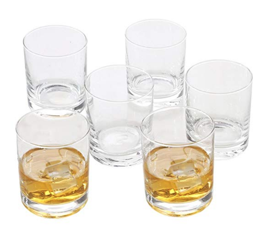 Rock Style Old Fashioned Whiskey Glasses 11 OZ,100% Short Glasses For Camping/Party,Set of 6 (6-pack)