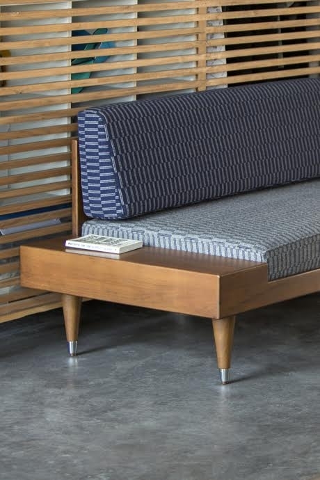 Bi Back Daybed by Kann upholstered with Eleanor Pritchard Fabric