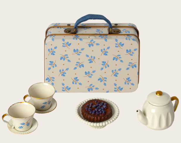 Maileg koffert med tesett - Blue Madelaine
