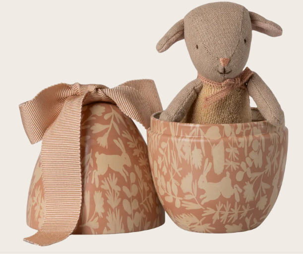 Maileg påskeegg i metall med sløyfe og lam - Small Powder