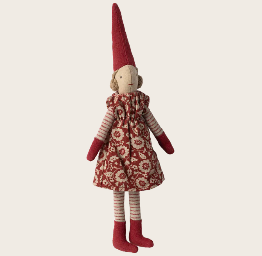 Maileg Pixy size 1 - Jente rød kjole