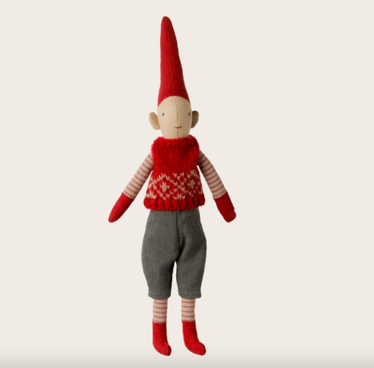 Maileg Pixy size 1 - Gutt rød vest