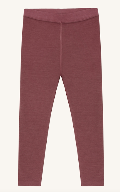 Hust & Claire Laki leggings i ull - Old Rose str 92-152