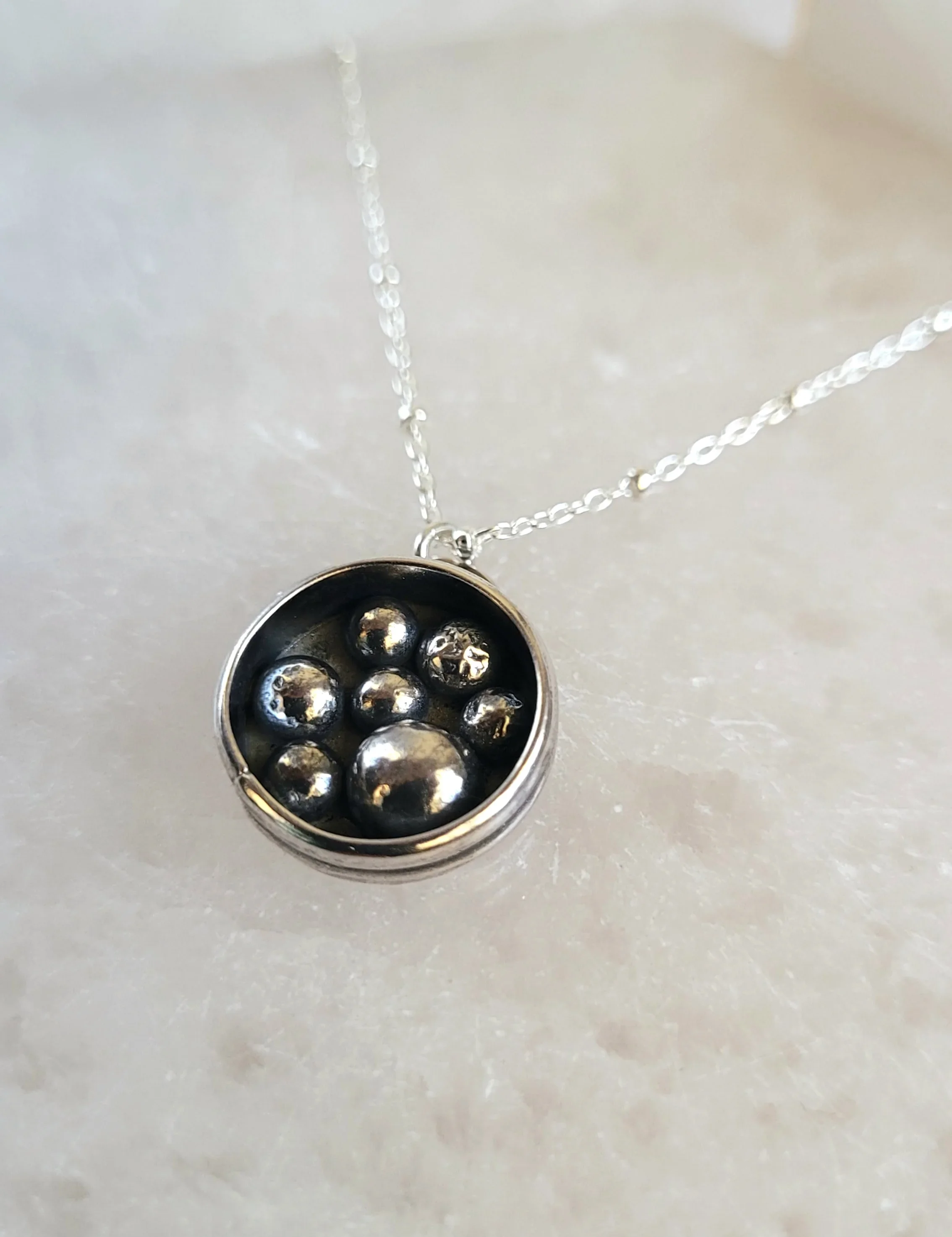 Orbs Neckalce The Silver Tale Sterling Silver Handmade Jewelry.webp