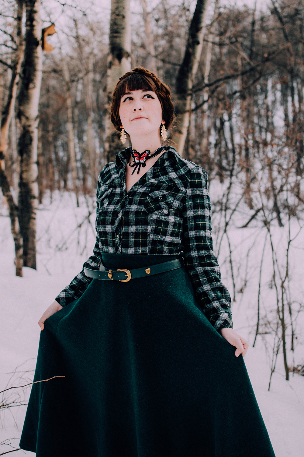 Amy Flying a Kite Good Looking Objects Large Oak Leaf Earrings Forest Winter Woodland Jewelry small.png