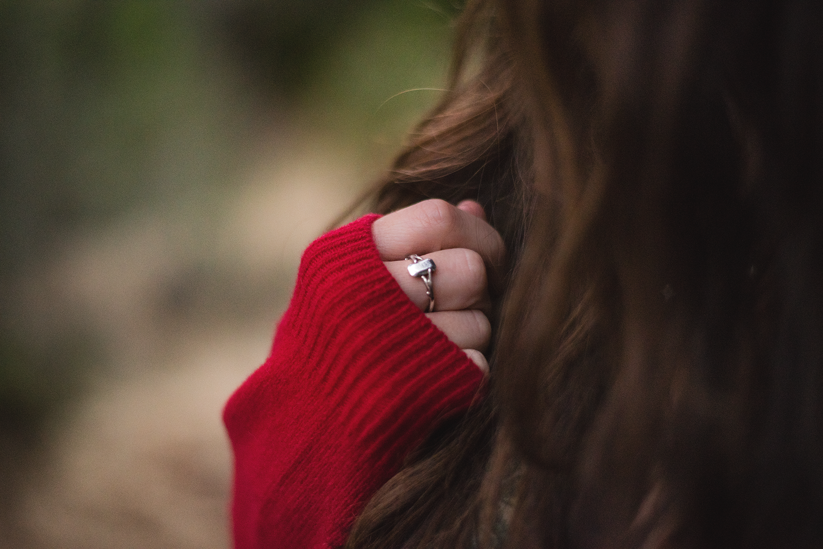 Emerald in the Forest Ring Woodland Jewelry by Good Looking Objects red sweater.png
