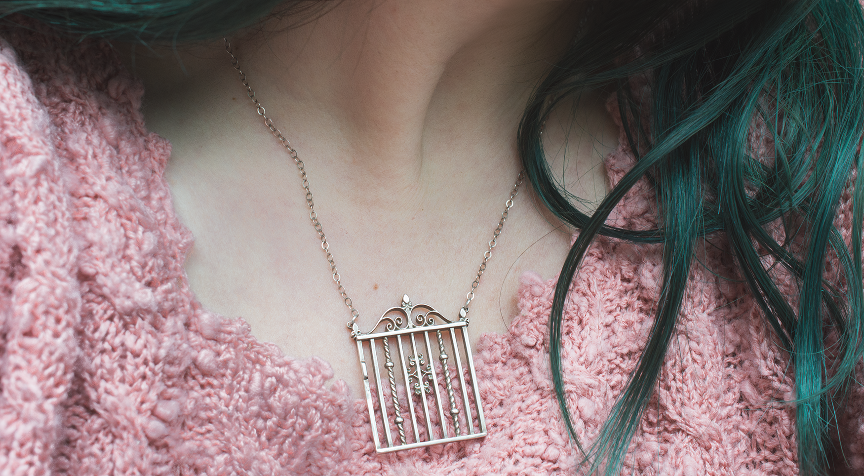 Garden Gate Necklace by Good Looking Objects, magical jewelry nature romantical daydreams, Victorian, Jade Ion Green Hair - small.png