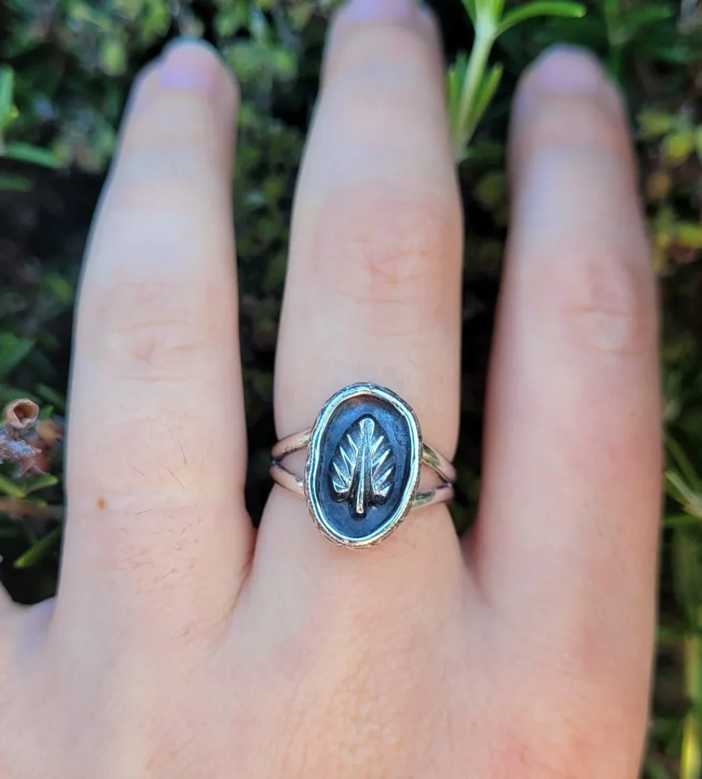 Leaf Shadowbox Ring The Silver Tale Sterling Silver Jewelry 2.webp