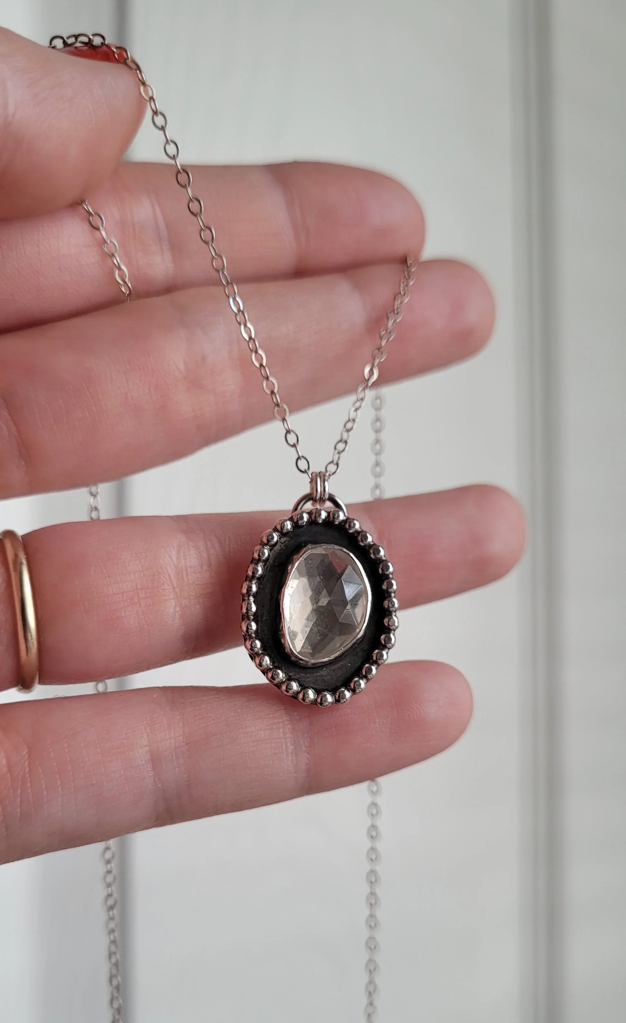Faceted Quartz Necklace - The Silver Tale - Sterling Silver Gemstone Jewelry 3.webp
