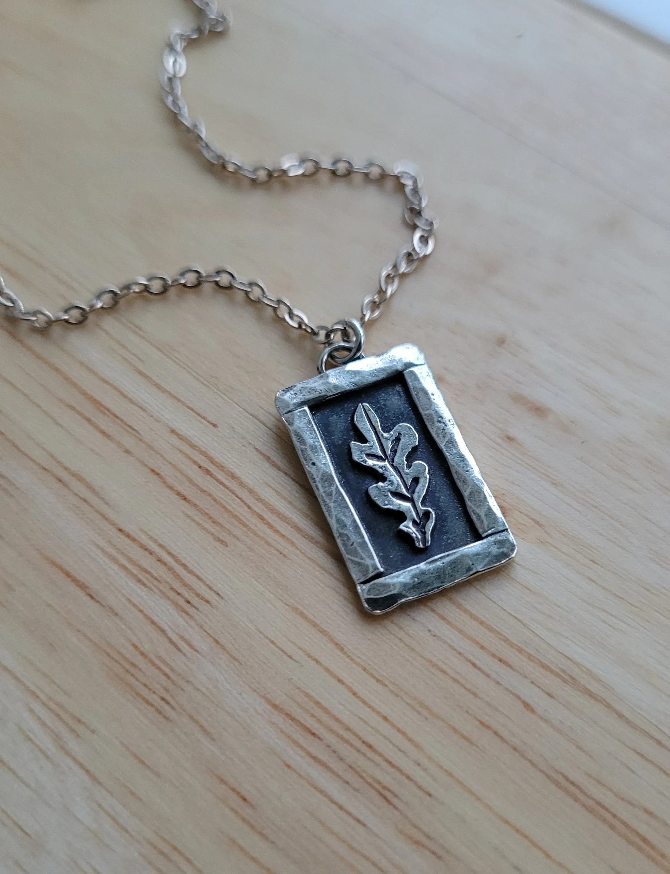 Framed Oak Leaf Necklace