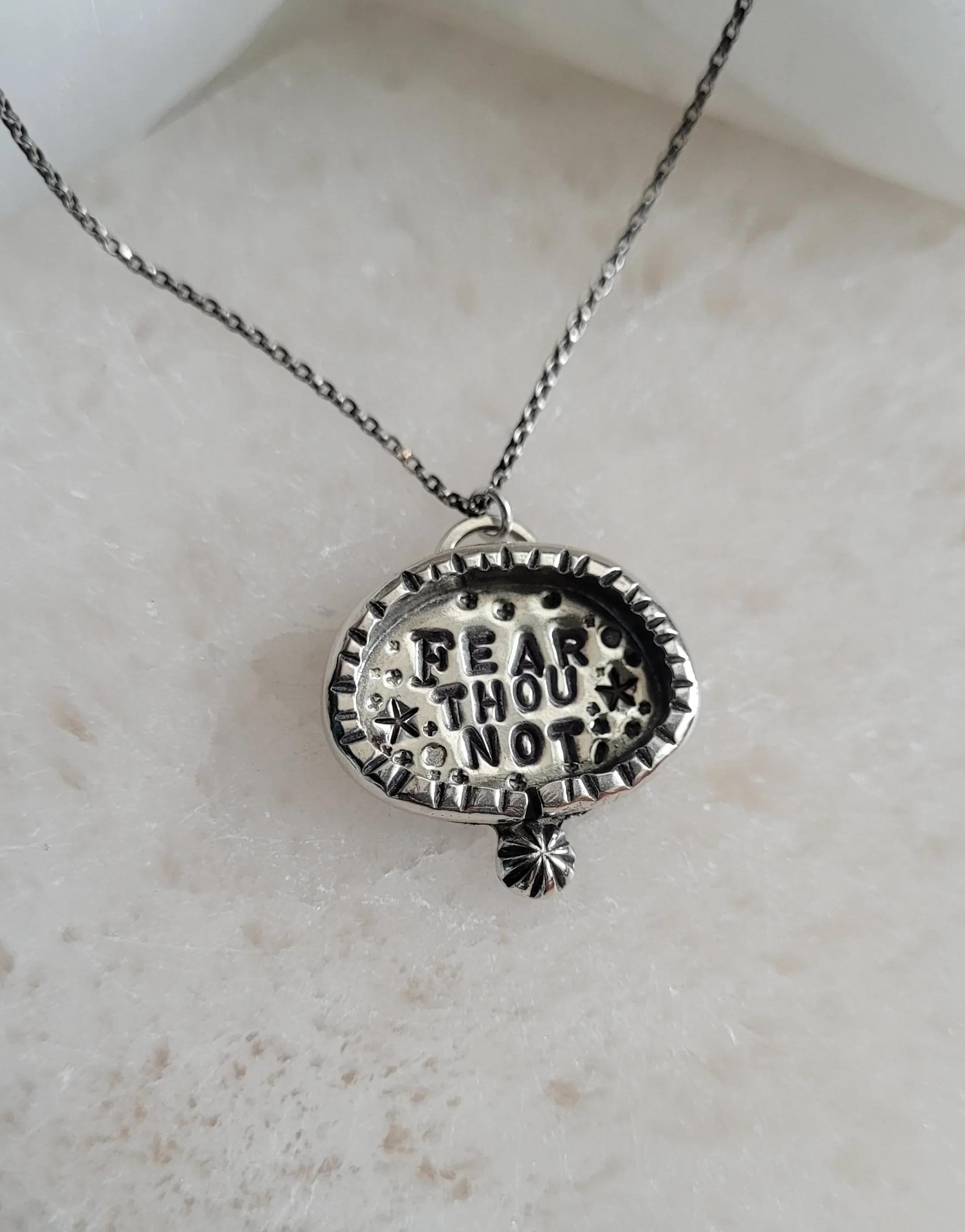 Fear Thou Not The Silver Tale Sterling Silver Christian Necklace.webp