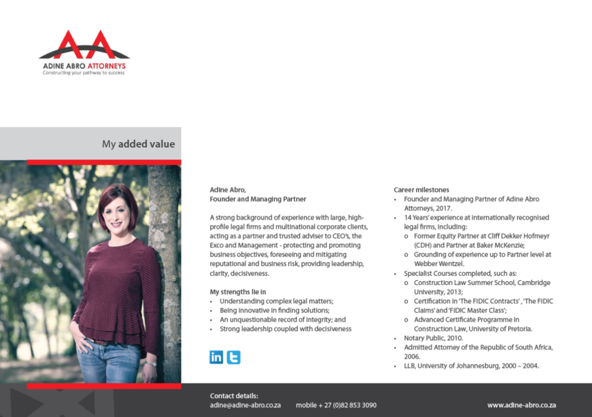 CV and contact details