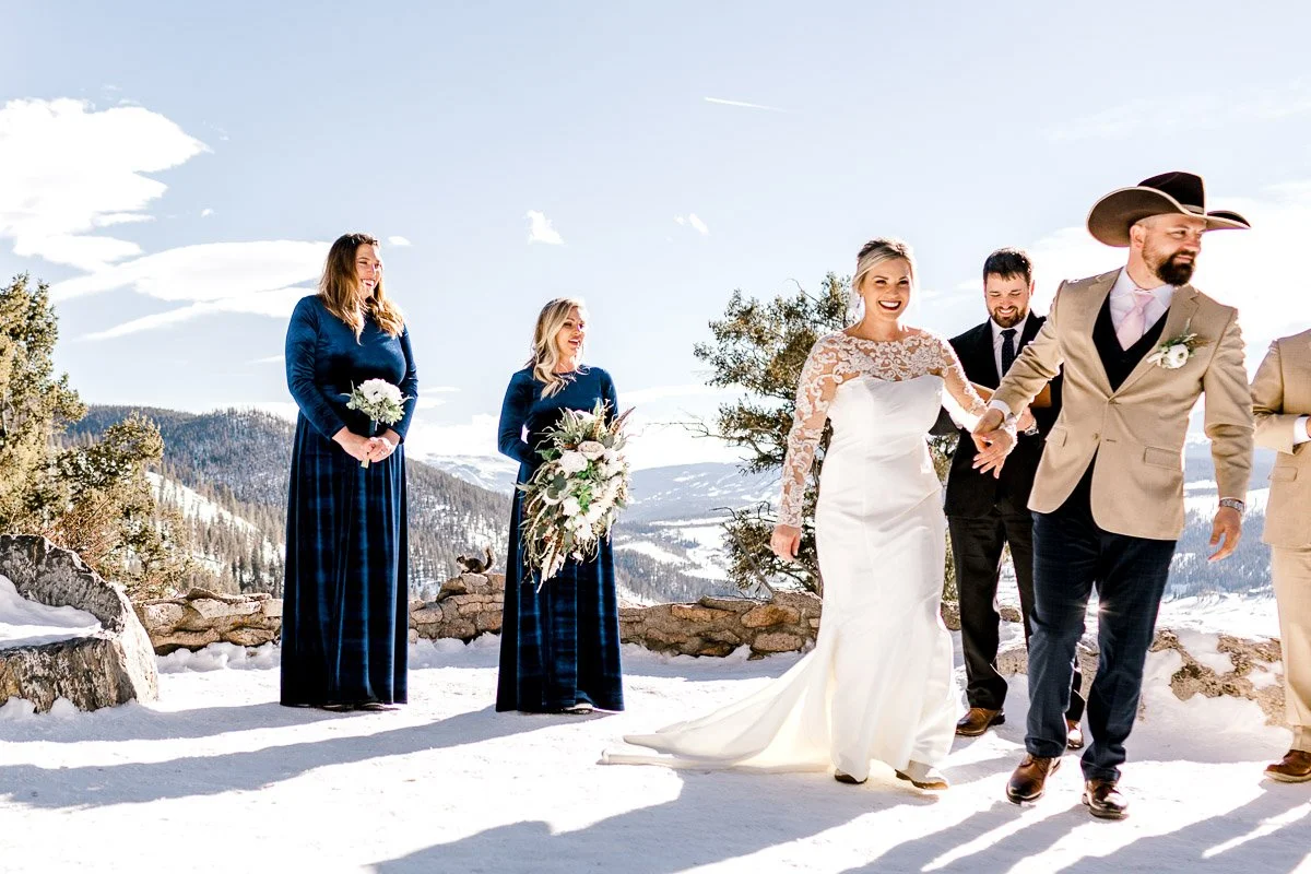 Check out the chipmunk between the two bridesmaids!