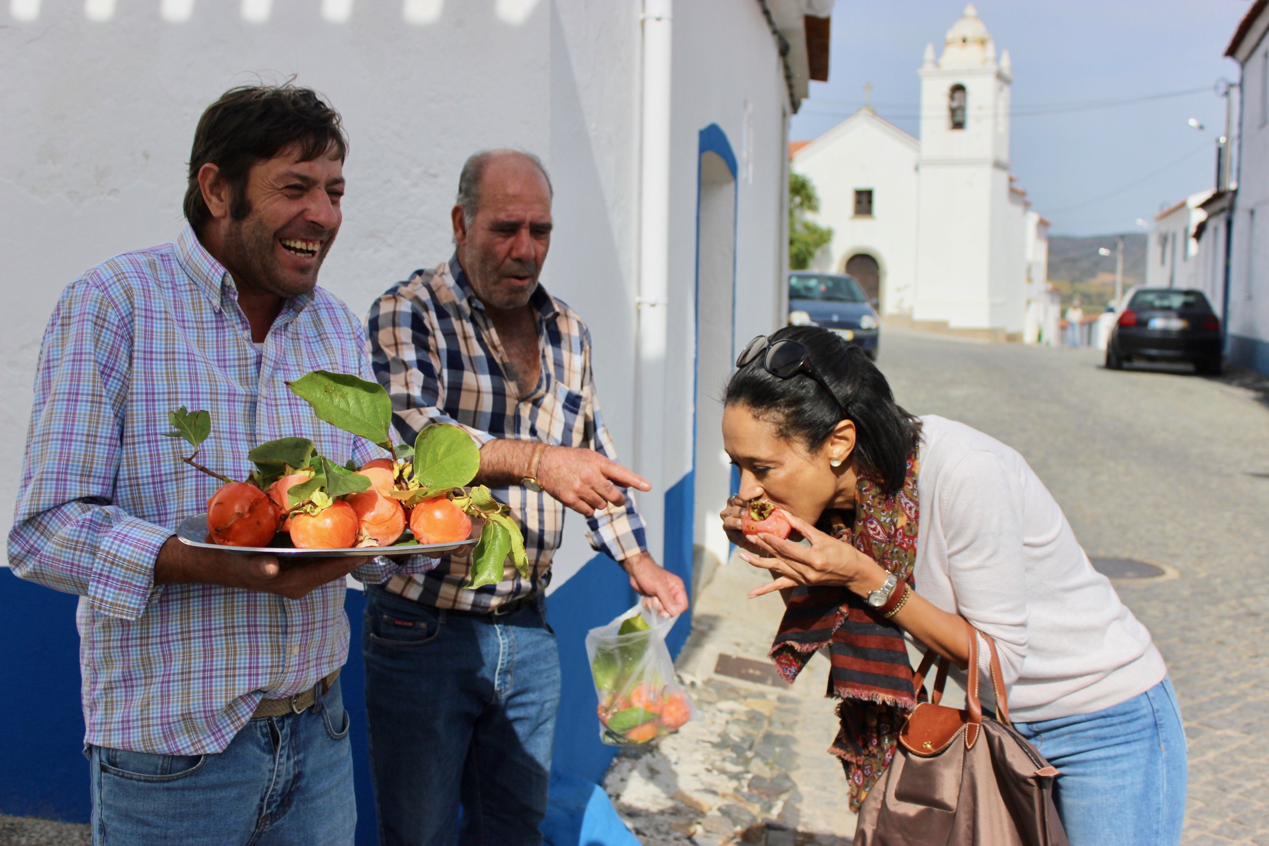 Eating Persimmons in the Alentejo