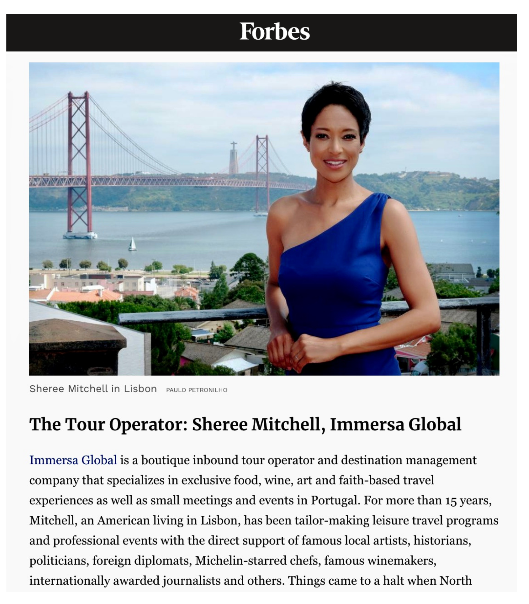 Forbes Features Sheree M. Mitchell of Immersa Global  (Copy)