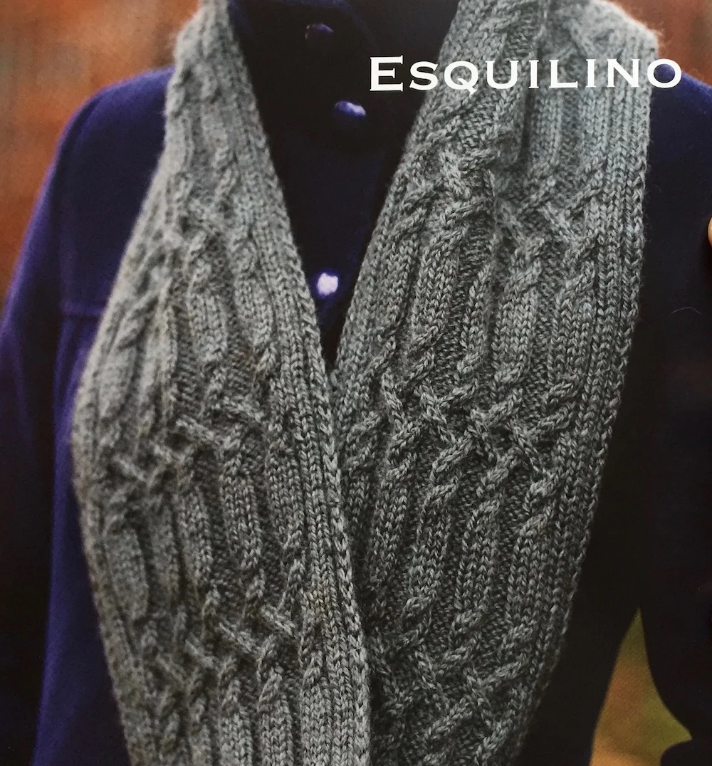 Esquilino This cowl is knit flat and grafted together at the very end. Details are given for both a short and long version and even an optional scarf! Yarn: Baa Ram Ewe Dovestone DK (252yds / 230m per 100g) Yarn Quantities: 252 - 500 yards (230 - 457 m) Needles: 4.5mm straights Notions: Cable needle, crochet hook for provisional cast on (if using this method) Size: Short cowl (Long Cowl/Scarf) 24 (48)” / 61 (122) cm long & 6.5” / 16.5 cm deep.