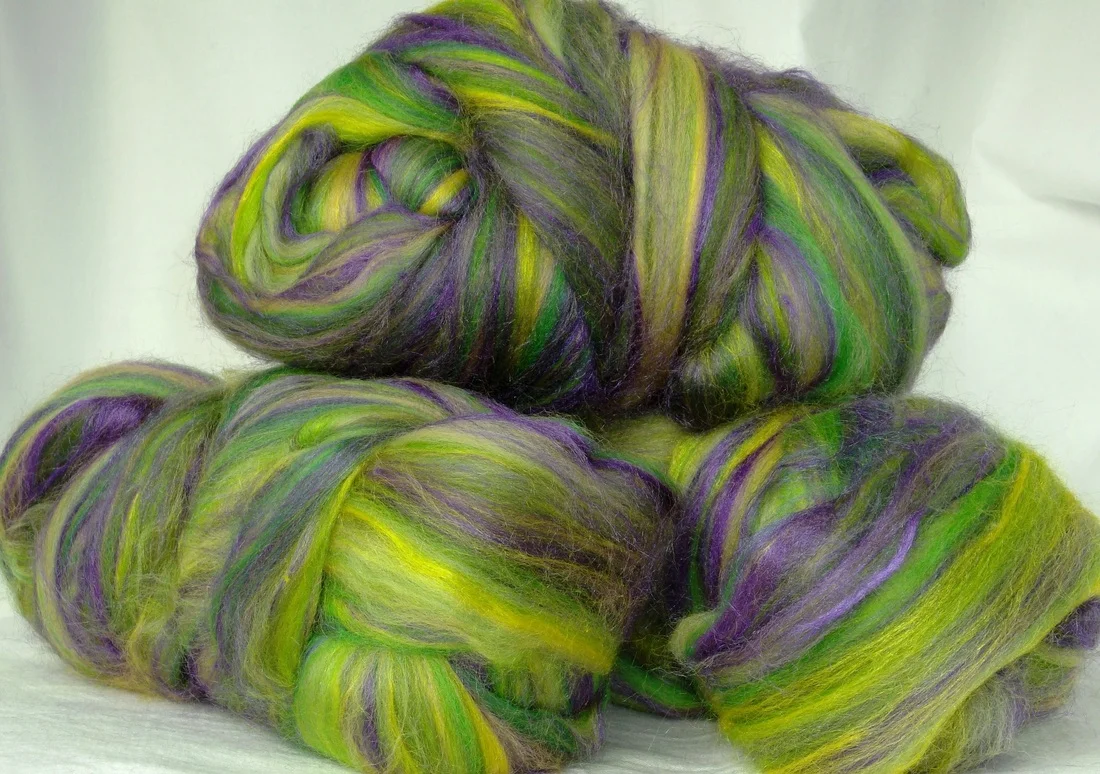 ... The Iris - merino and silk blend fibre ready for spinning.