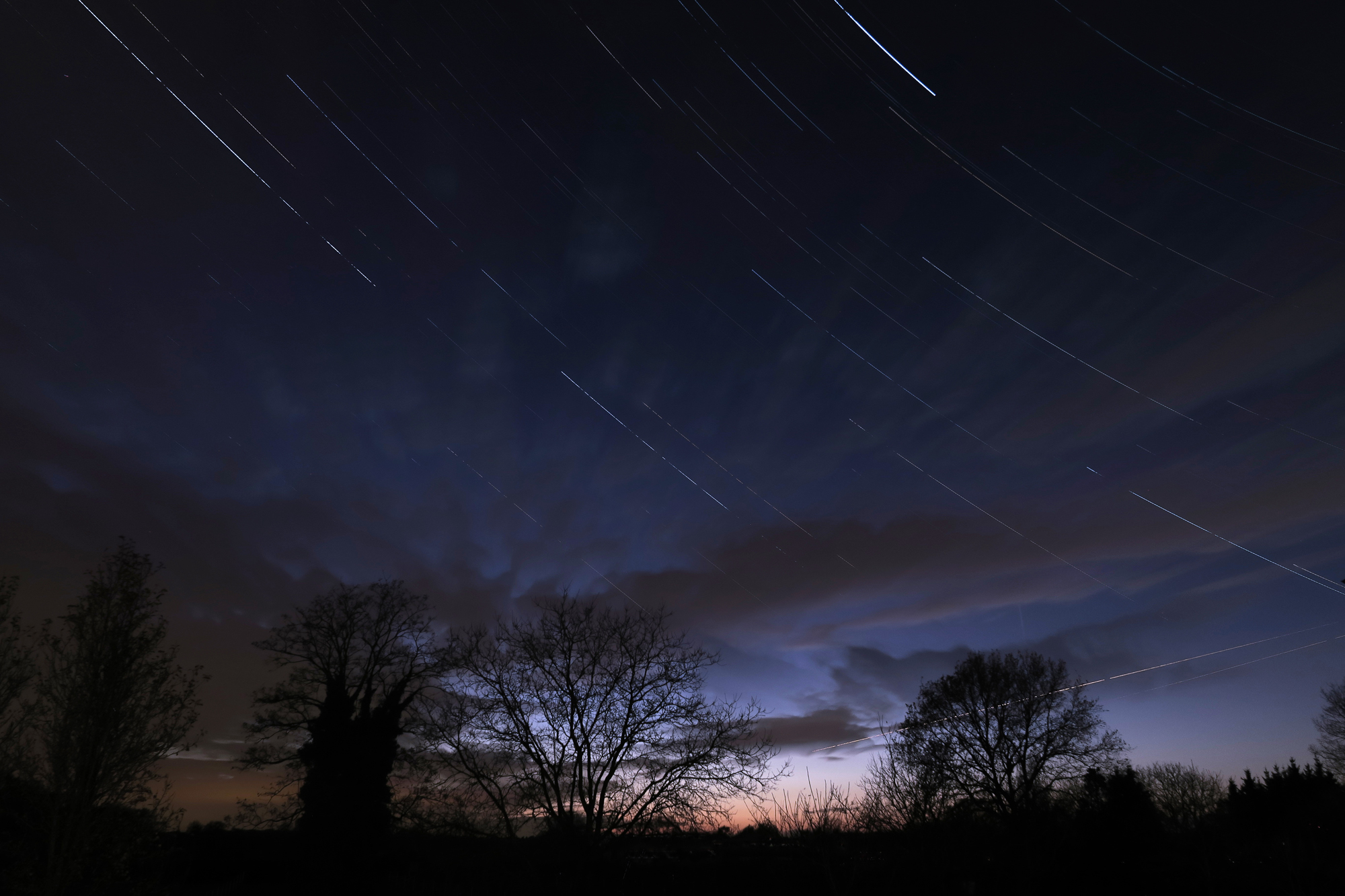 Twilight star trails, Hilvarenbeek