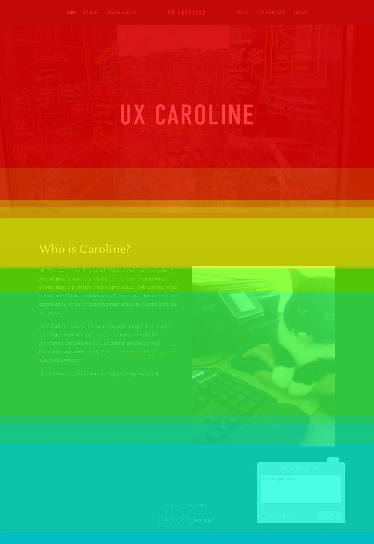 A heatmap of my homepage. See? People scroll past the giant full screen image because they want to see more content!