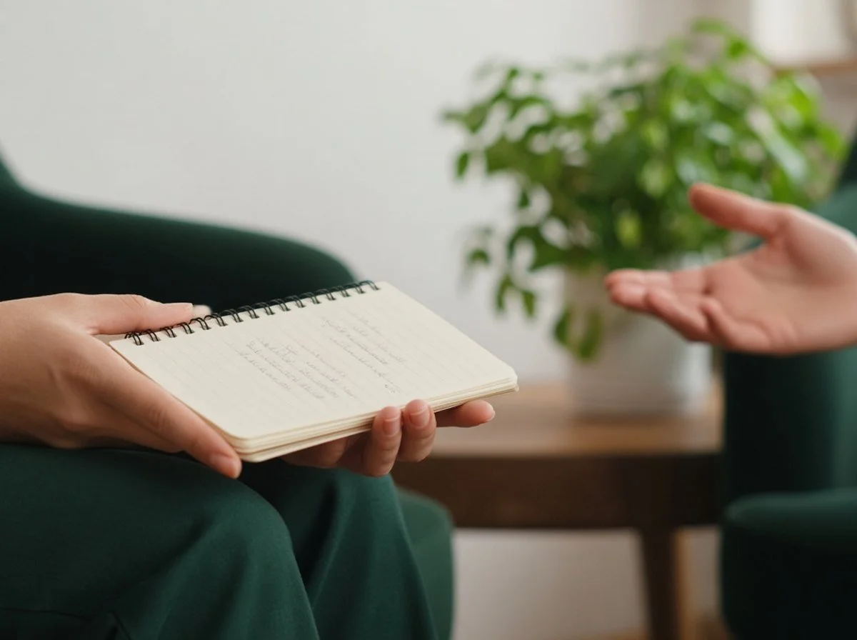 A client working through an ERP plan with a therapist.
