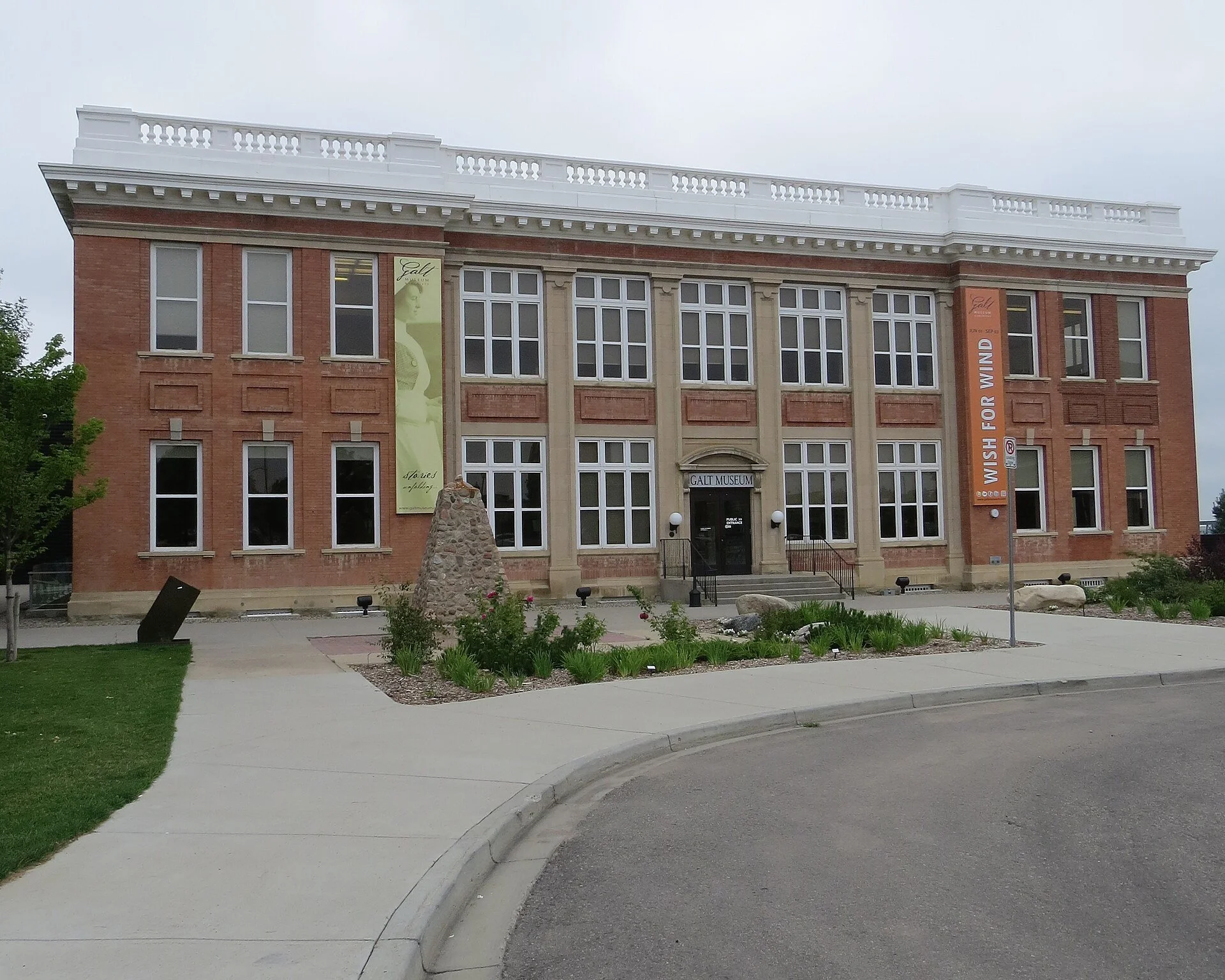 The red brick front of the Galt Museum and Archives in Lethbridge.