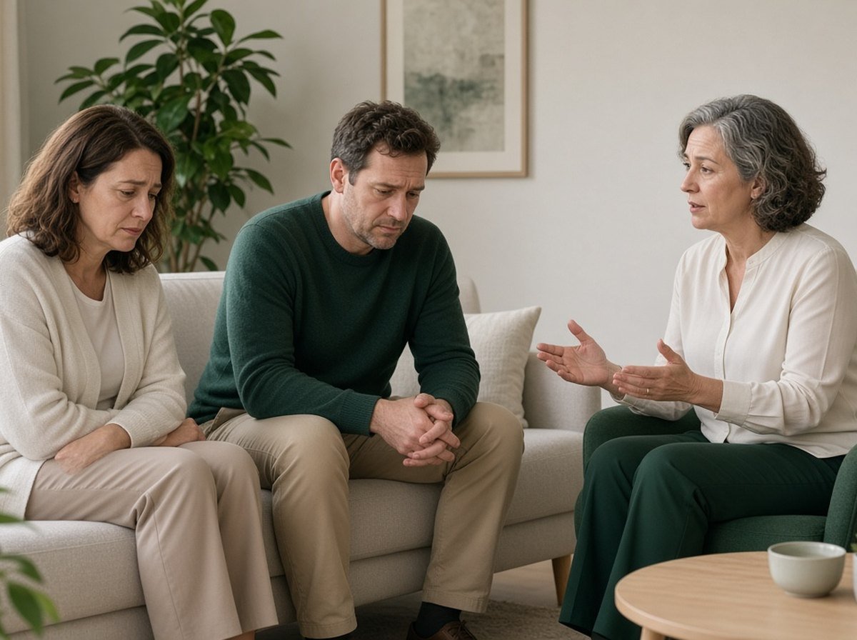 A couple in counselling after an affair
