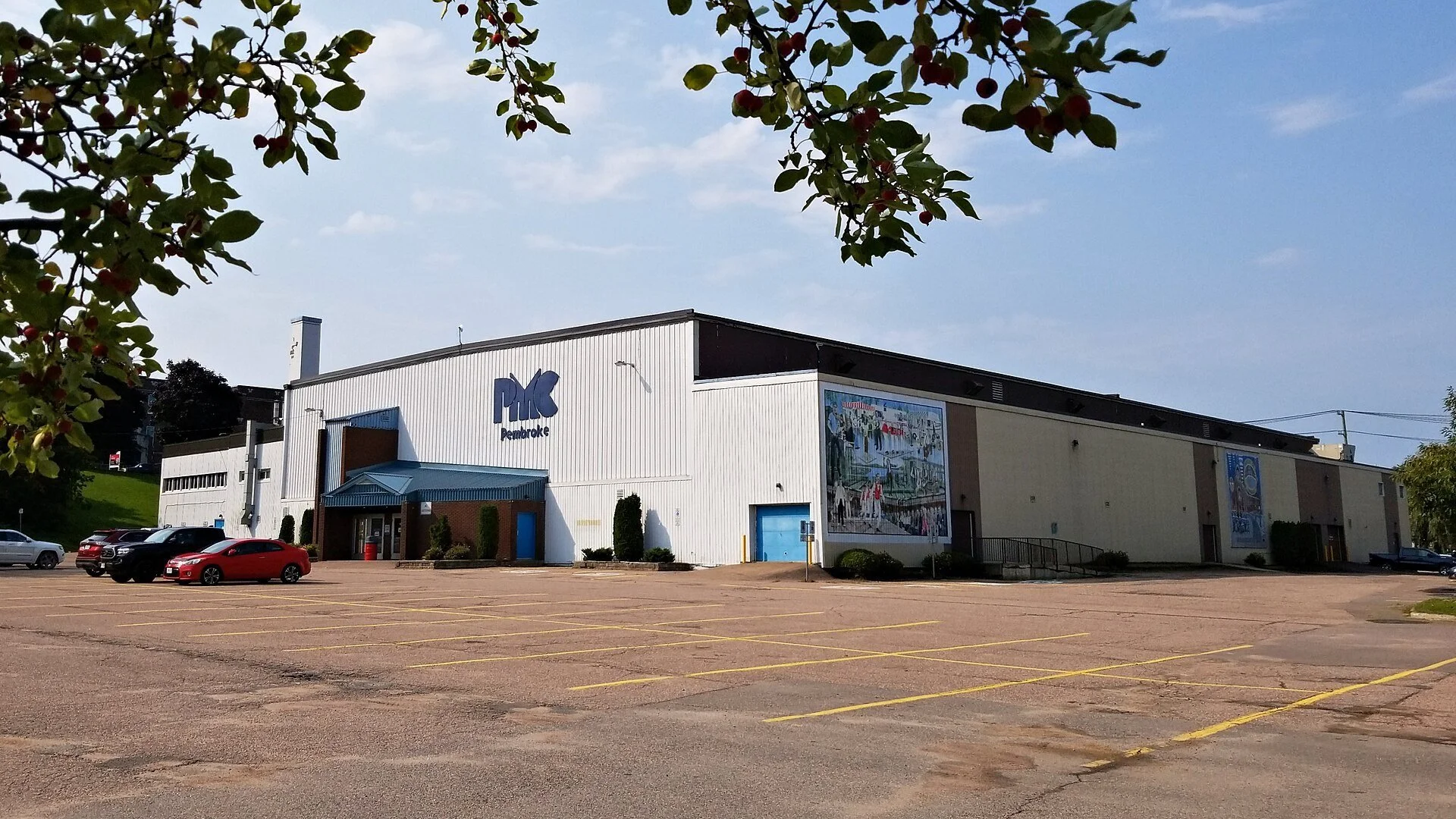 The Pembroke Memorial Centre arena building on Pembroke Street West.