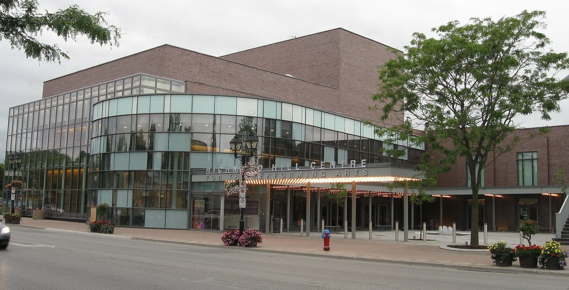 Glass front of the Richmond Hill Centre for the Performing Arts on Yonge Street.