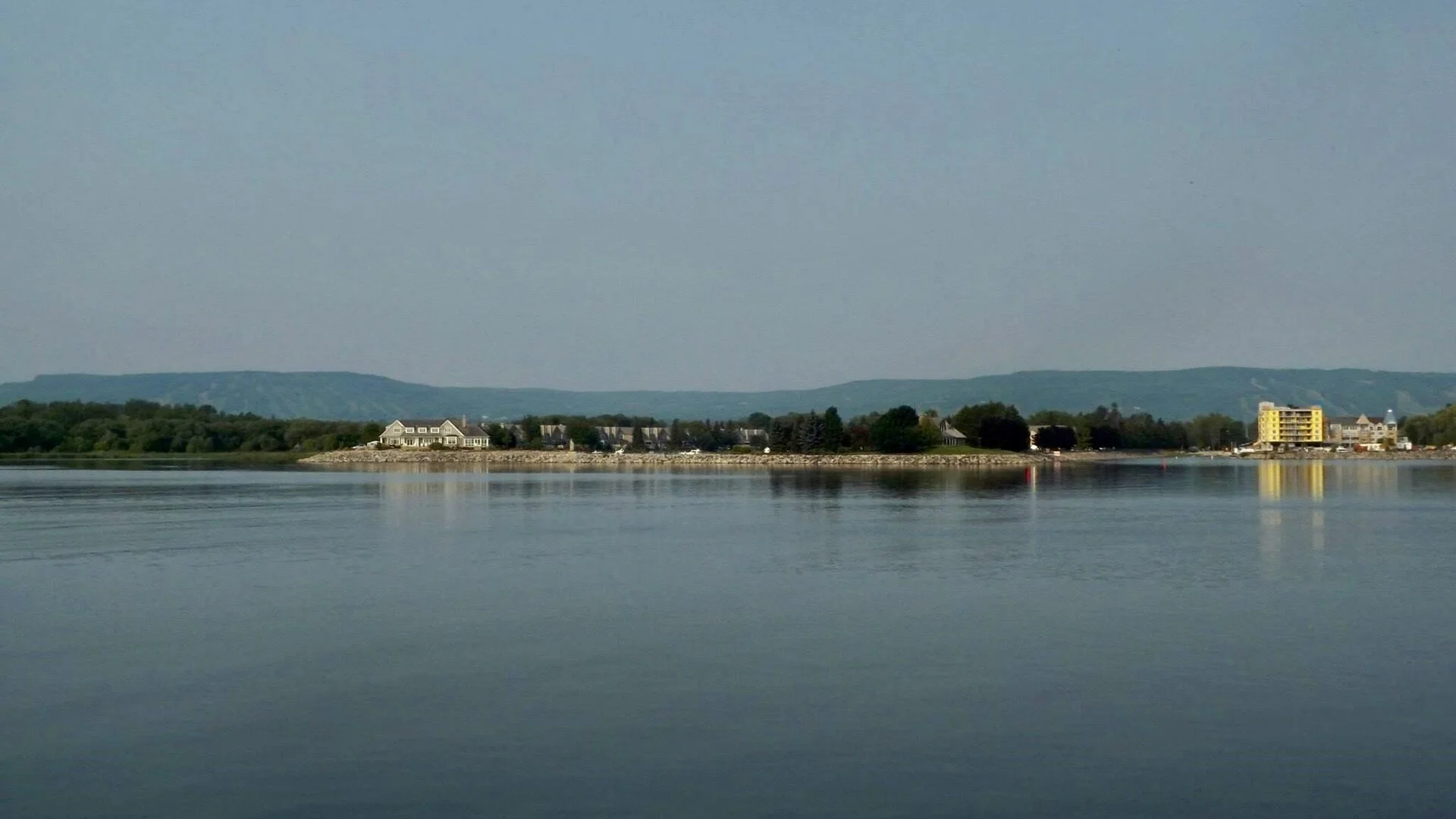 The Collingwood waterfront seen across the harbour from Harbourlands Park.