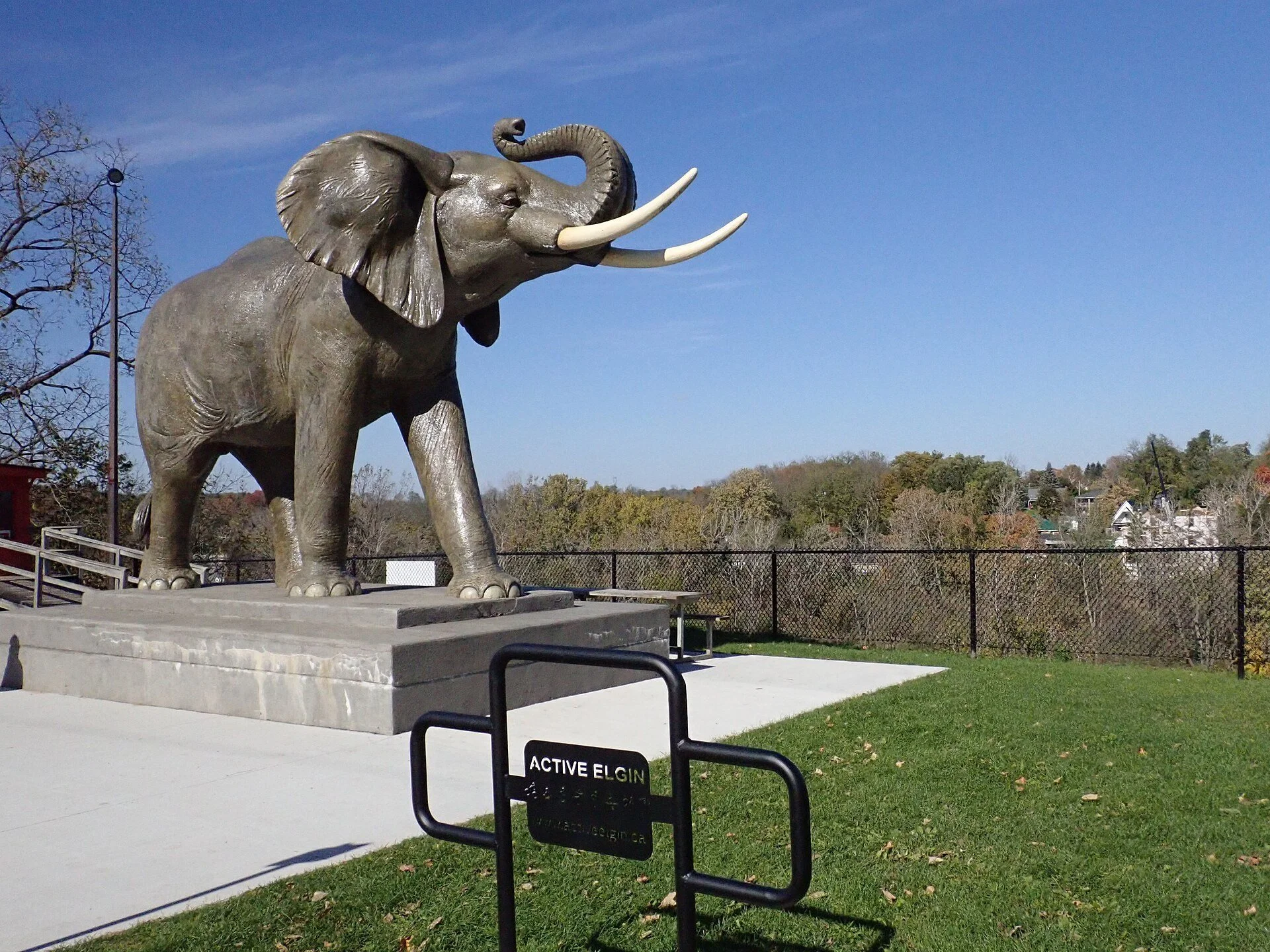 The Jumbo the Elephant monument on Talbot Street in St. Thomas, Ontario.