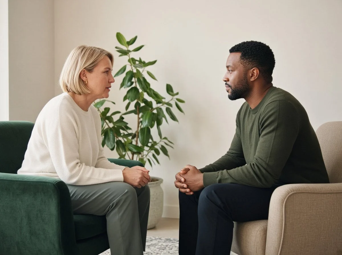Autistic adult planning for the holidays with a therapist