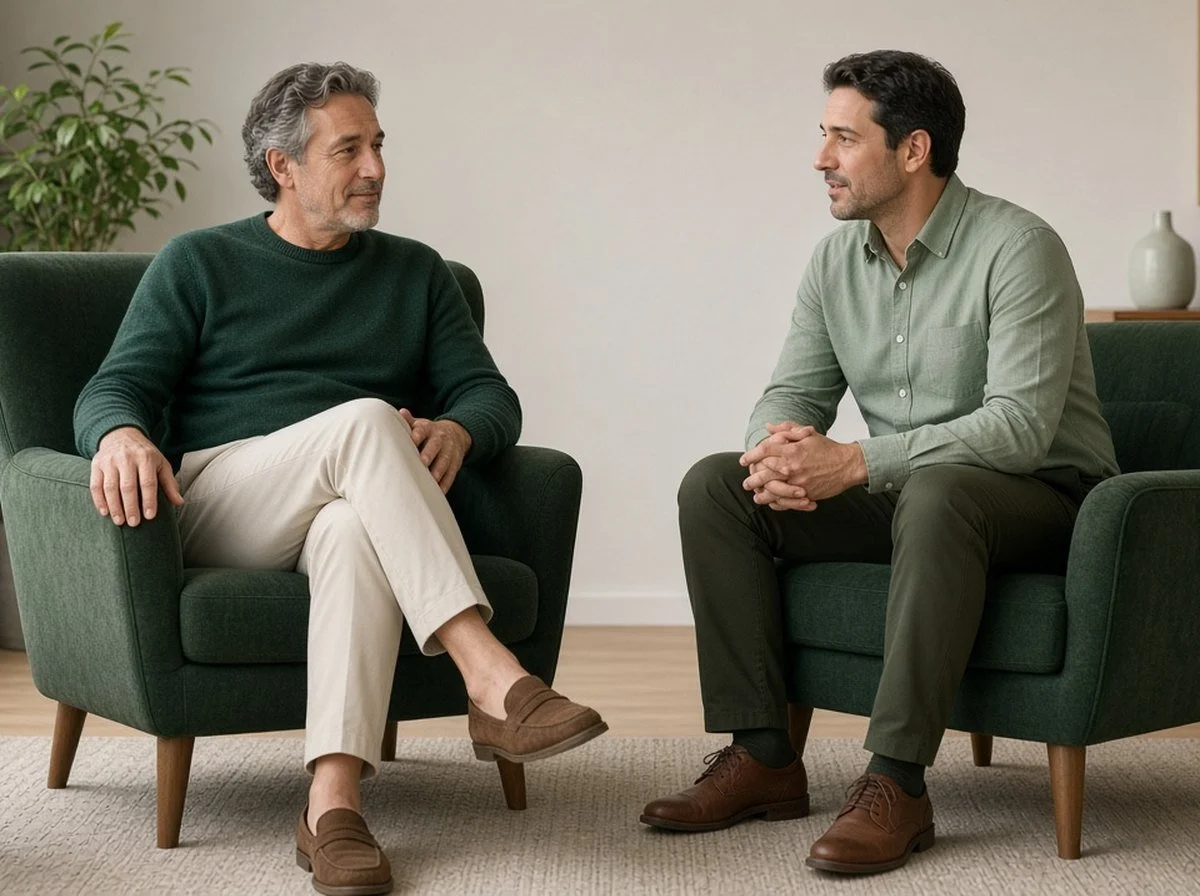 An educator talking with a therapist
