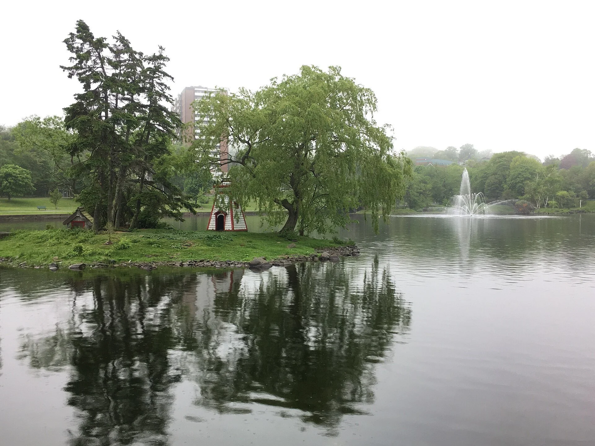 Sullivan's Pond, part of the Shubenacadie Canal waterway in Dartmouth, Nova Scotia.