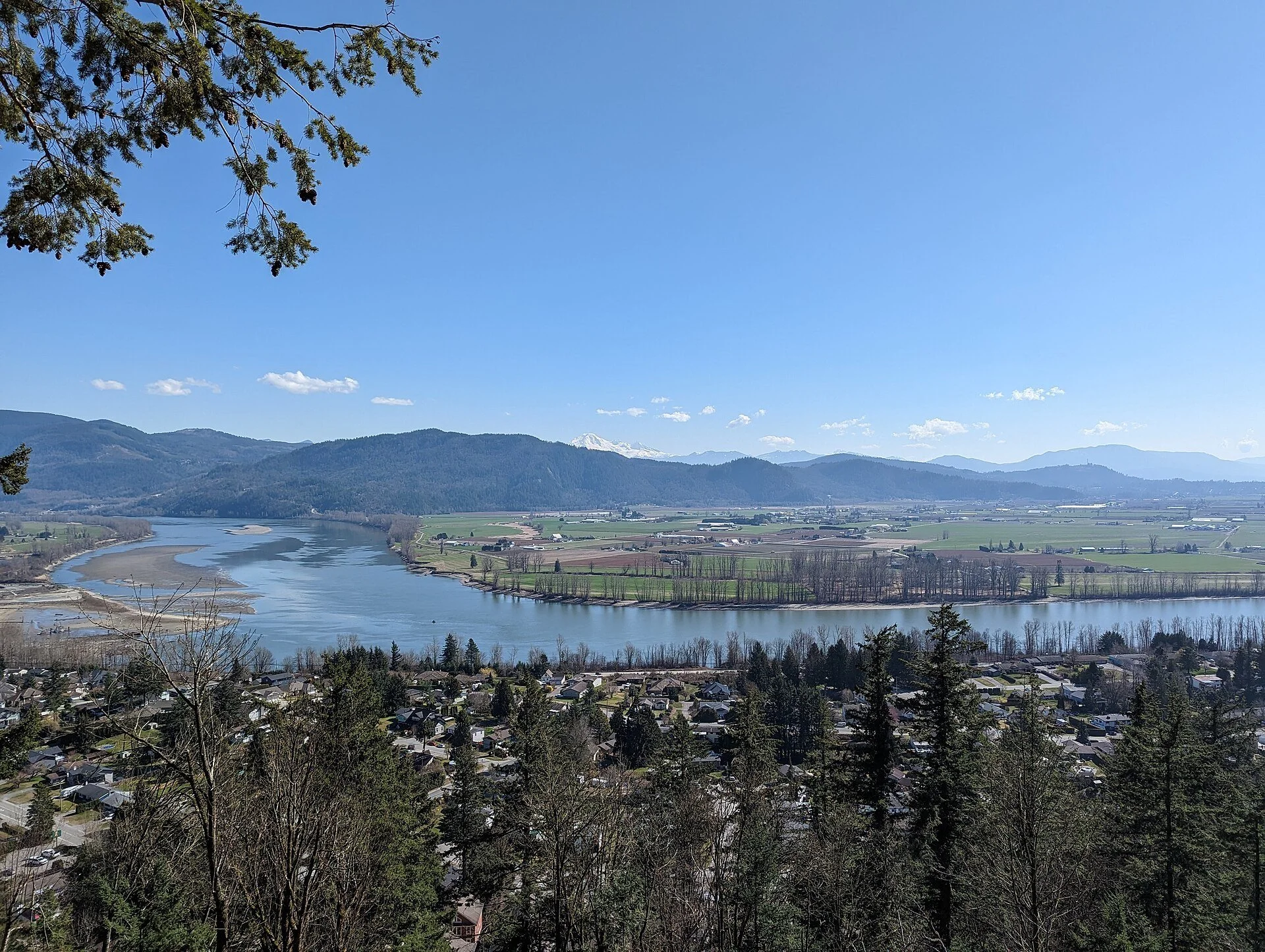 View over the Fraser River valley from Westminster Abbey in Mission, BC.