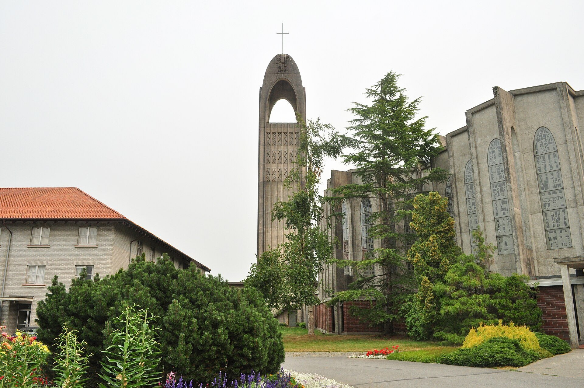 The bell tower of Westminster Abbey in Mission, BC.