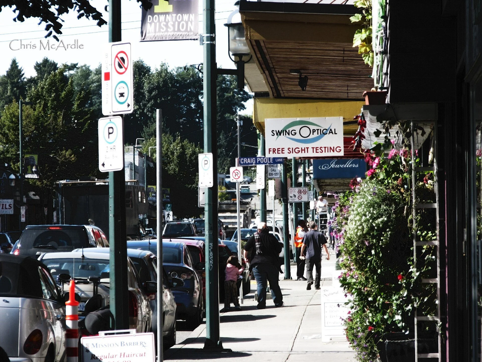 Looking west along 1st Avenue in downtown Mission, BC.