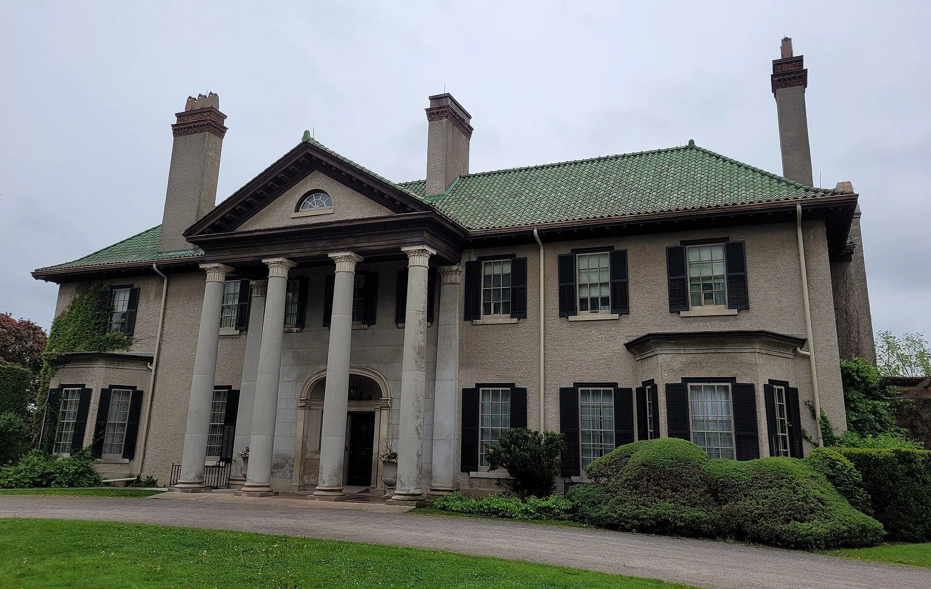 The gardens and mansion of Parkwood Estate National Historic Site in Oshawa, Ontario.