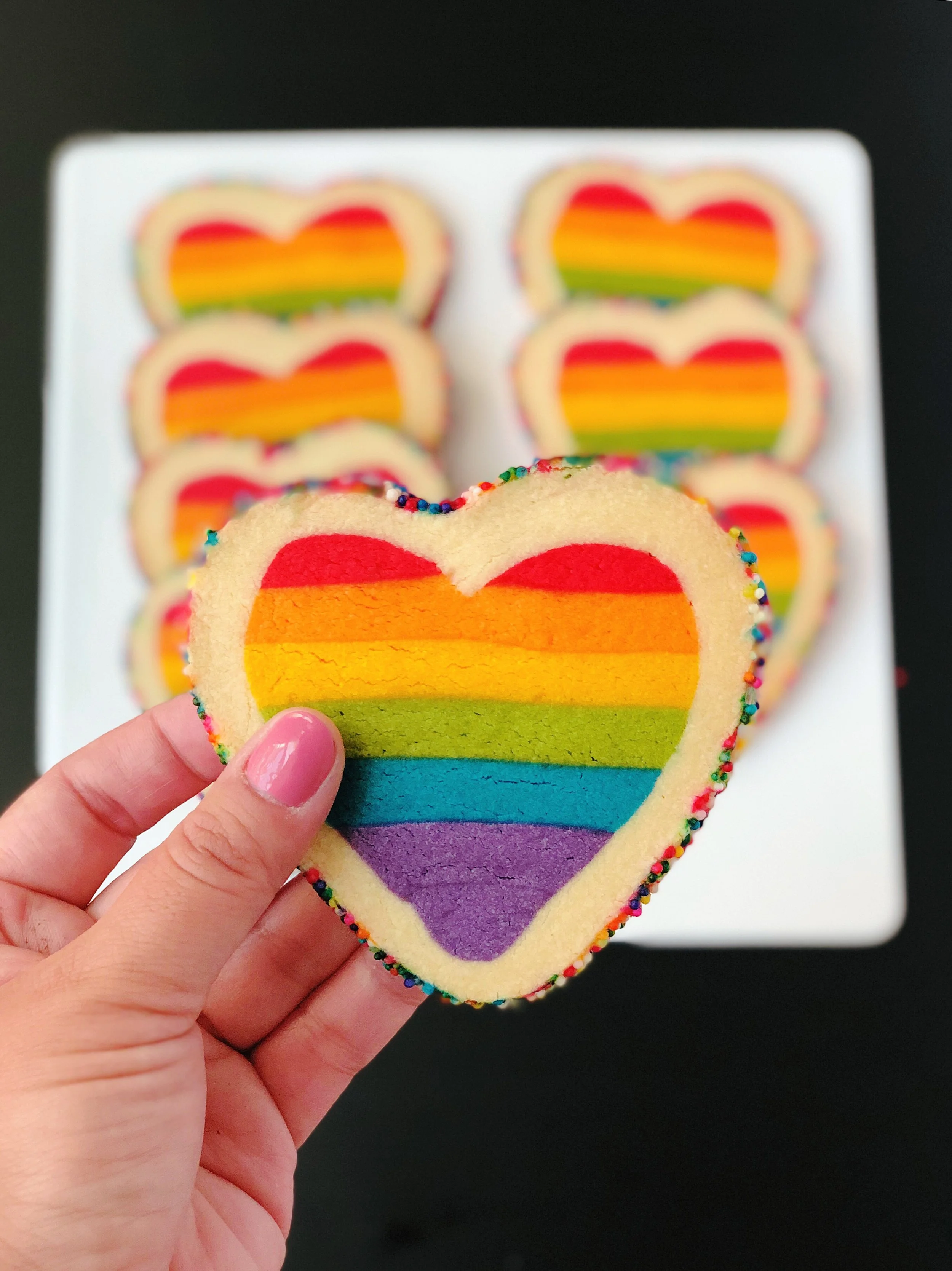 Rainbow Heart Cookies