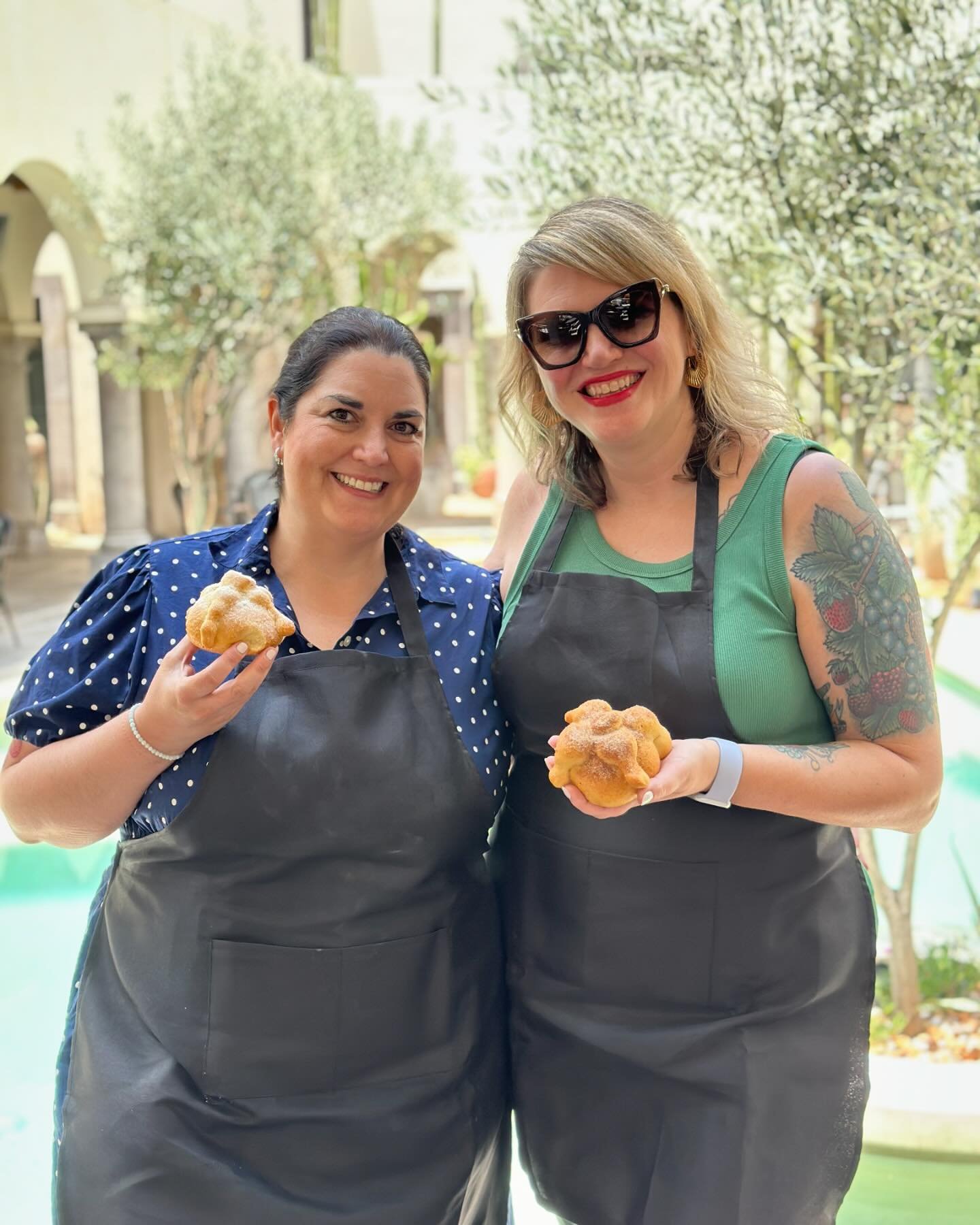 Our last baking day in SMA was spent at the gorgeous @amattehotel where we had a Pan de Muerto and Polvorones workshop led my their pastry chef, Alex. The class was followed by a fabulous lunch. Their entire team was wonderful and the hotel and facil
