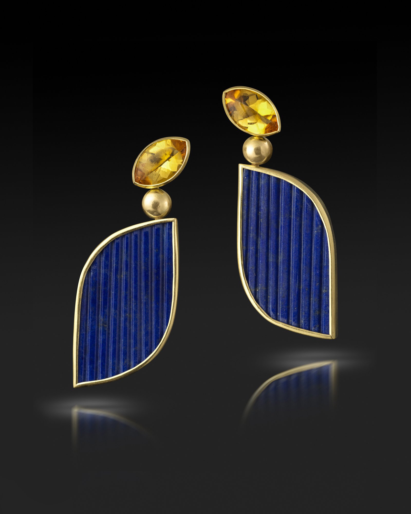 Yeena Yoon_Covet Citrin Lapis Rotating Earrings_Front.jpg